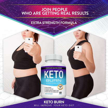 Toplux Keto Burn Pills Ketosis Weight Loss - 1200 Mg Ultra Advanced Natural Ketogenic Fat Burner Using Ketone Diet